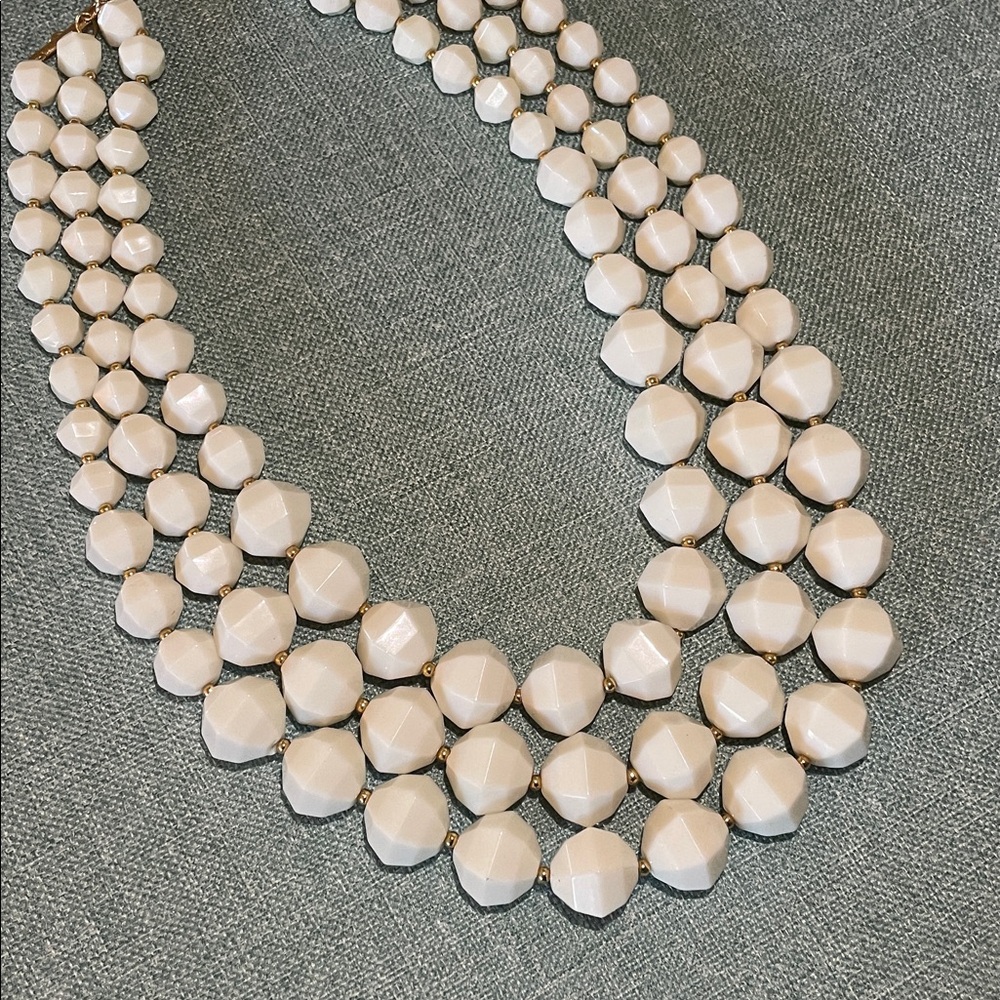 KATE SPADE CREAM GEM NECKLACE NWOT MODERN MULTI-STRAND CLASSIC - Picture 3 of 6